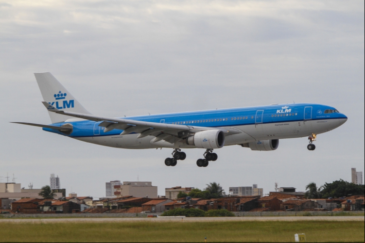 Aeronave da KLM de Fortaleza quando voava direto para Amsterdã, na Holanda