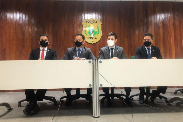 Em coletiva, Polícia Civil apresentou os trabalhos de investigação na Operação Mocassim. Foto: Angélica Feitosa/O POVO