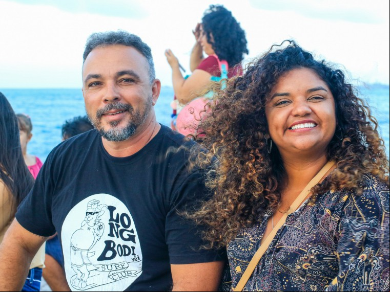 Bráulio e Cristiane aram o fim de tarde no espigão da Rui Barbosa