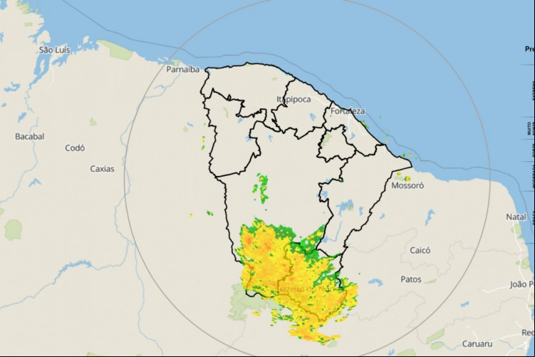 Macrorregiões com mais chuva nesta sexta-feira, 4, foram Cariri e Sertão Central e Inhamuns