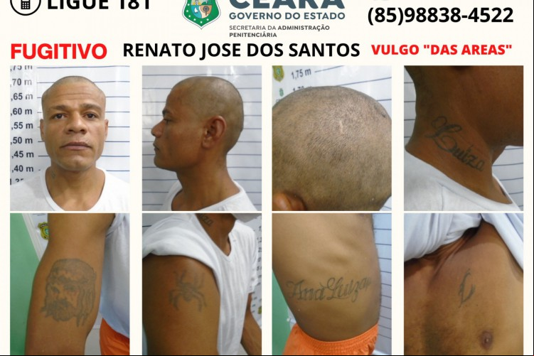 Renato José dos Santos, conhecido como "Das Areas", fugitivo da UPPOO II Renato José dos Santos, conhecido como "Das Areas", fugitivo da UPPOO II