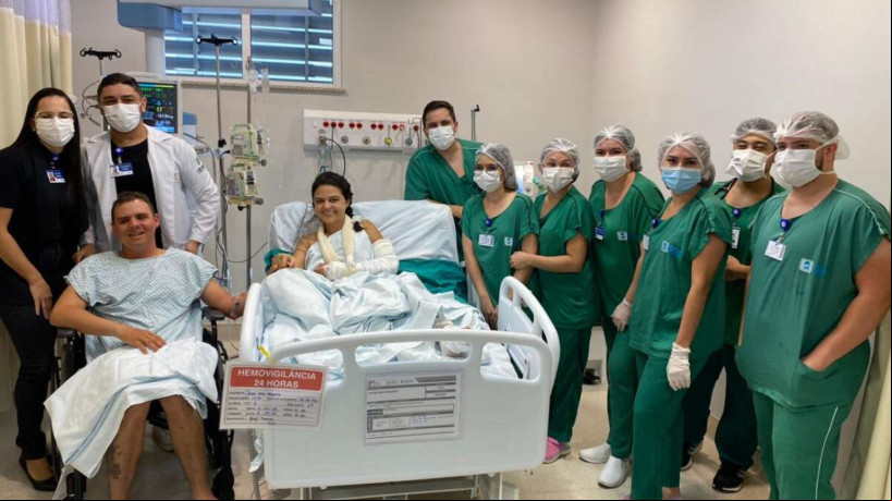 Equipe do hospital cuidou para que momento pudesse ser realizado