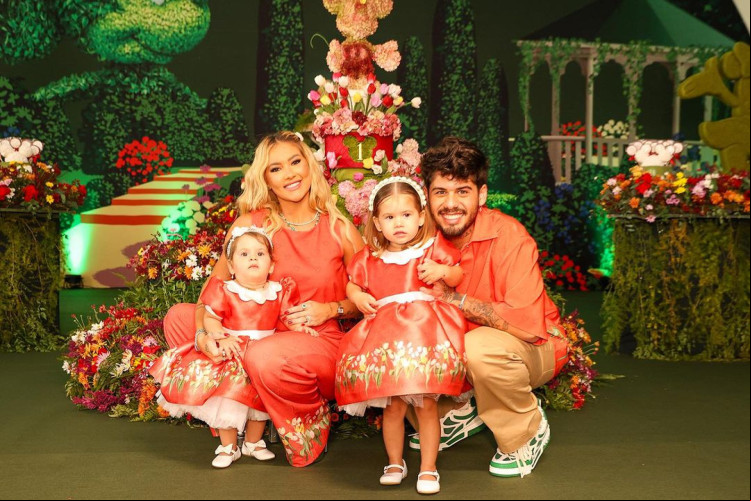 Maria Flor, filha mais nova de Zé Felipe e Virgínia, completou 1 ano de idade com festa milionária