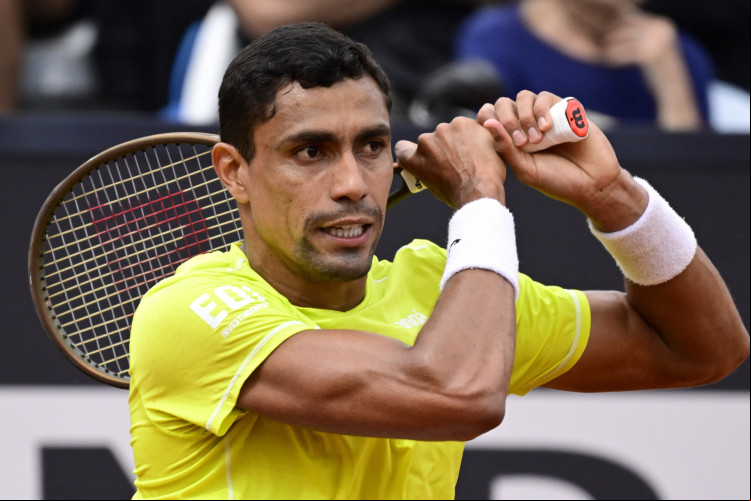 Tenista cearense Thiago Monteiro em jogo do Masters 1000 de Roma