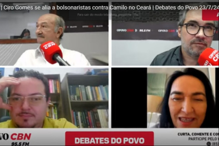 Flávio Torres, Henrique Araújo, Cleyton Monte e Dra. Silvana no Debates do POVO