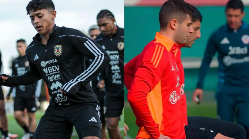 Kervin e Kuscevic, jogadores do Fortaleza, durante treinamento em suas seleções
