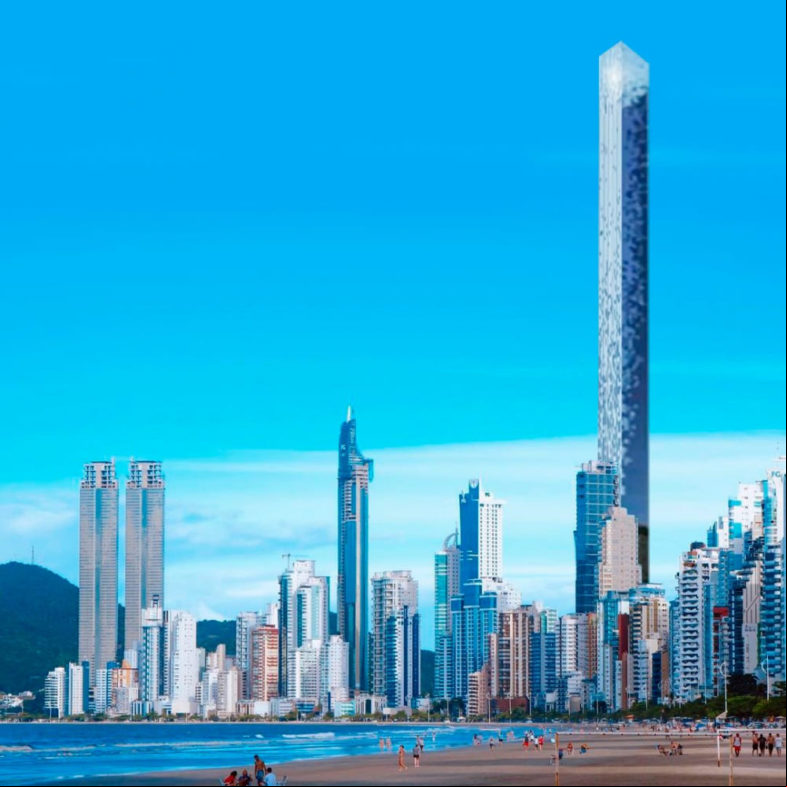 A construtora FG Empreendimentos, que comanda a obra do edifício, anunciou que ele se chamará Senna Tower. Com mais de 500 metros de altura, ele será erguido na orla da cidade do litoral catarinense e tem conceito assinado por Lalani Senna, artista plástica e sobrinha de Ayrton.