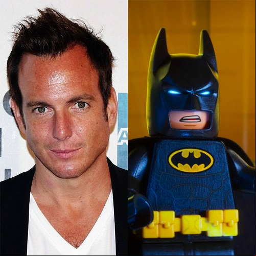 Will Arnett: O ator emprestou a voz ao personagem em Uma Aventura Lego (2014), Lego Batman: O Filme (2017) e Uma Aventura Lego 2 (2019). O trabalho dele foi muito elogiado, principalmente por conseguir dar toques de comédia ao Homem-Morcego.
