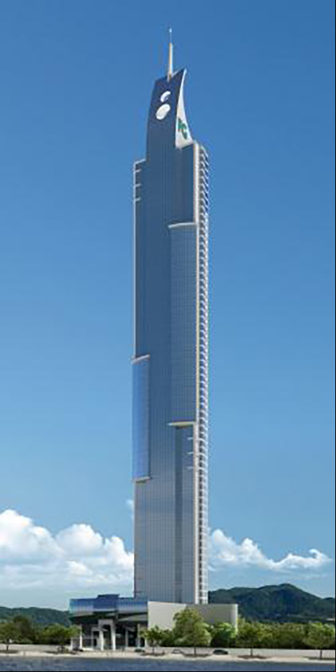No momento, enquanto o Senna Tower não sai do papel, o maior é o One Tower (foto), inaugurado em dezembro de 2022. Ele tem 290 metros de altura, com 84 andares, sendo 4 destinados ao lazer. Em seguida, há o Yachthouse, com 281m; o Boreal Tower, com 240; e o Titanium, com 238 metros.