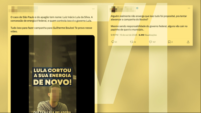 Conforme a Enel, apagão ocorrido na Grande São Paulo no dia 11 de outubro foi ocasionado por um forte temporal