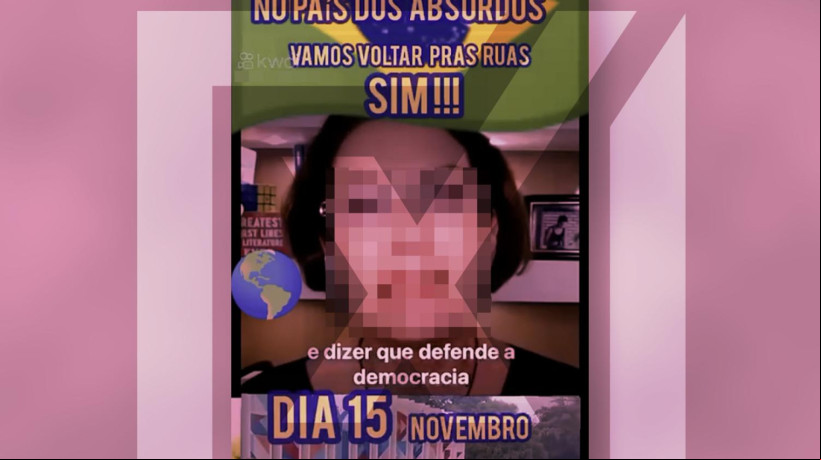 Não há registro de que a candidata derrotada à prefeitura de Curitiba, Cristina Graeml (PMB), tenha divulgado manifestação no dia 15 de novembro de 2024
