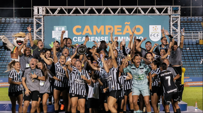 O Ceará foi campeão do Campeonato Cearense Feminino de 2024 com uma vitória diante do Fortaleza. (Foto: Fernanda Barros/ O Povo)