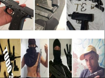 As imagens extraídas pela Polícia Civil mostram integrantes da facção GDE ostentando armas  