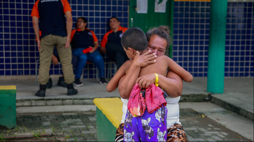 Fortaleza, CE, BR 05.03.25 Dejalojados abrigados na EScola Antônio Miranda de Melo (Fco Fontenele/O POVO)