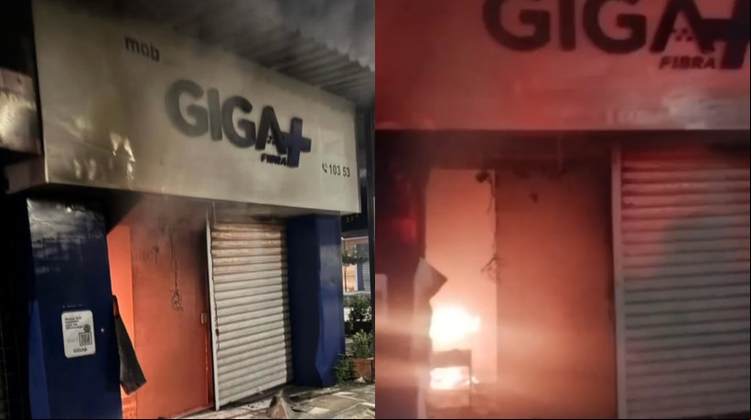 Empresa foi alvo de incêndio na madrugada desta segunda-feira, 17, em Caucaia, na Região Metropolitana de Fortaleza