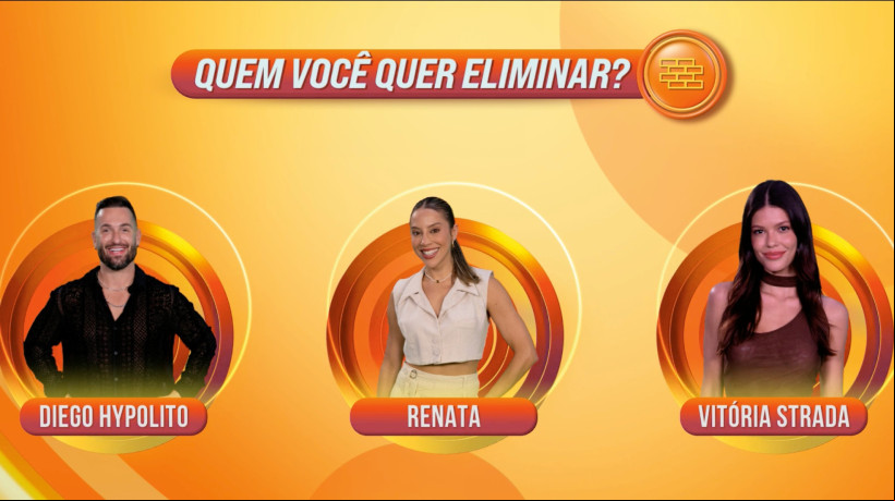 Diego, Renata e Vitória disputam a permanência no Big Brother Brasil 2025 (BBB 25) no próximo Paredão; vote na enquete O POVO em quem você acha que deve sair do programa