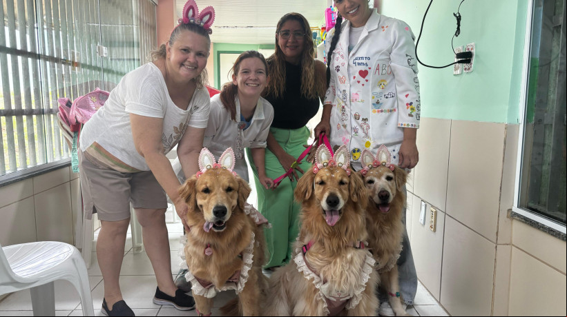Visita do projeto Sexteto 4 Patas no Hospital Geral Dr. Waldemar Alcântara