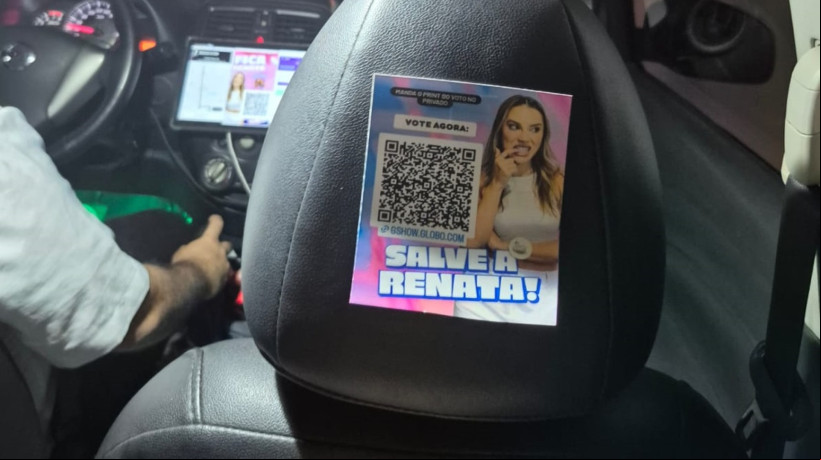 O motorista de aplicativo Wallace Ribeiro é fã assíduo da cearense Renata no BBB 25 e, em seu automóvel, estimula os ageiros a apoiarem a participante