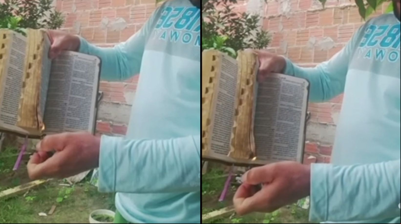O homicídio doloso aconteceu após vídeo viral na rede social, com registro da vítima queimando uma Bíblia