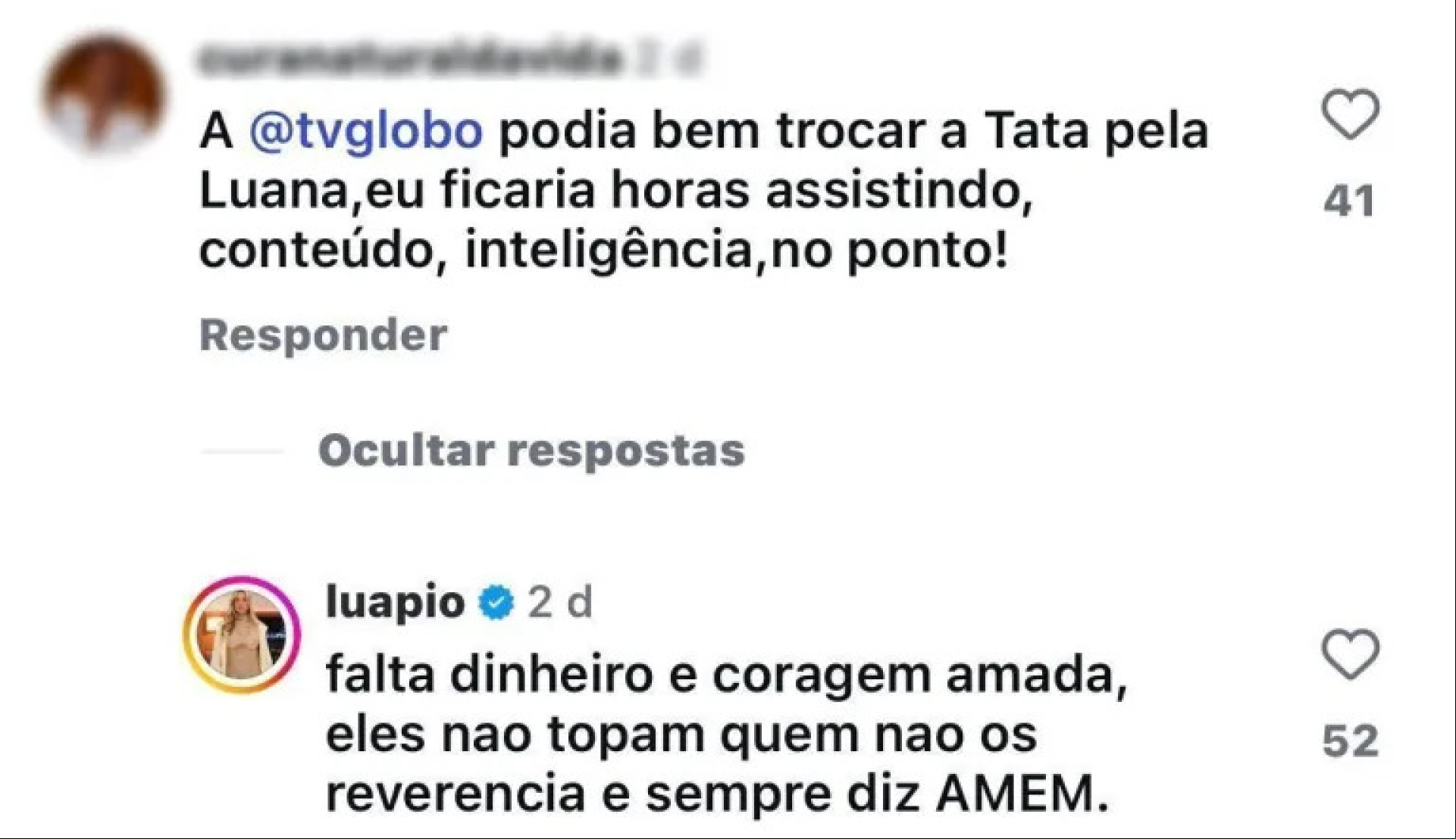 Sugestão de internauta rendeu alfinetada de Luana Piovani Sugestão de internauta rendeu alfinetada de Luana Piovani
