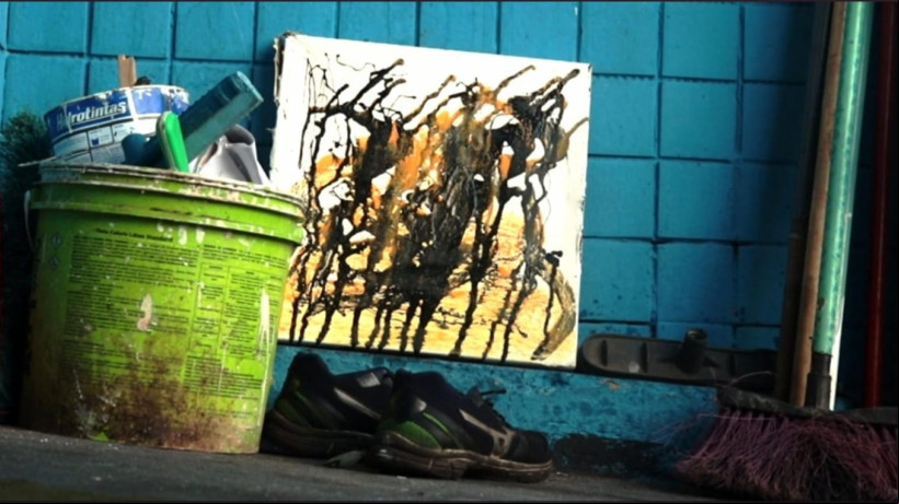 Pintura do artista plástico Seu Luiz, presente no filme