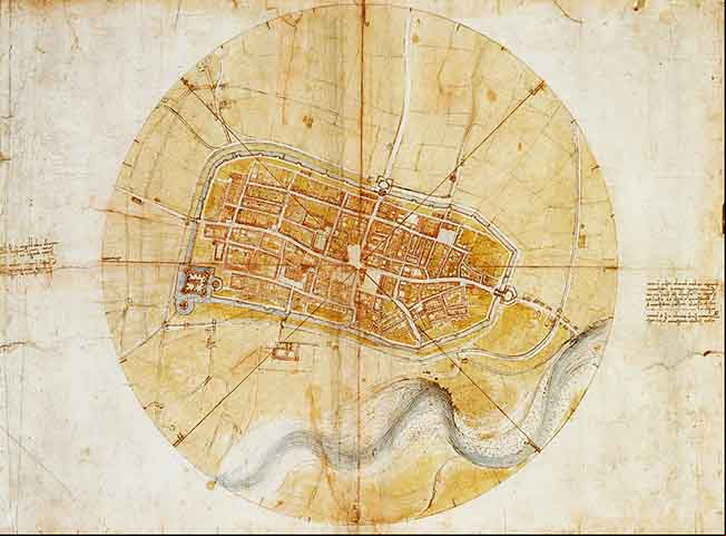 Sua tarefa era fortalecer as cidades sob o domínio de Bórgia, o que exigia um estudo detalhado do território. Em Ímola, Da Vinci inovou ao criar um mapa com visão aérea, algo inédito naquele período.