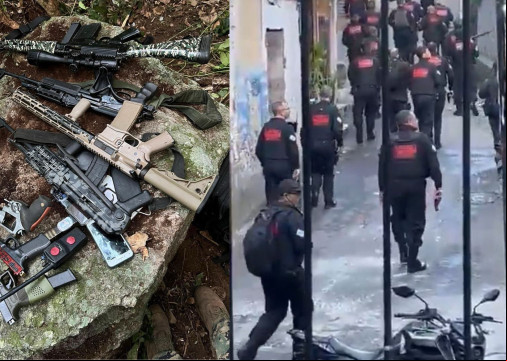 OperaÃ§Ã£o cumpre 29 mandados de prisÃ£o e 14 de busca e apreensÃ£o na comunidade da Rocinha, na zona sul do Rio de Janeiro
