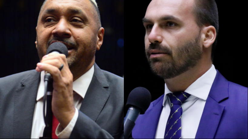 Deputado federal Tiririca (PL-SP) e o deputado federal Eduardo Bolsonaro (PL-SP)