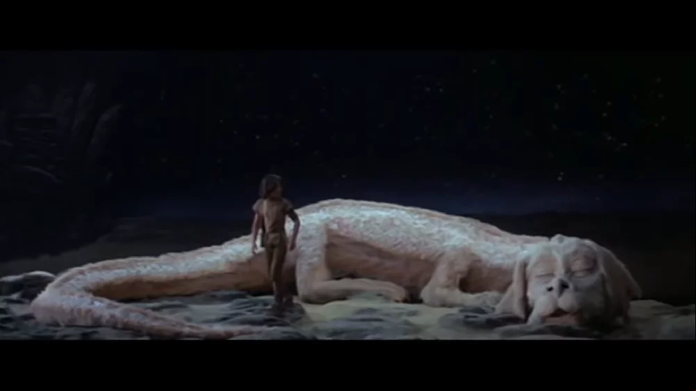 Falkor - Outro gigante, mas simpático, é Falkor, de “História Sem Fim” (1984) é uma mistura de dragão com cachorro. Conselheiro e amigo fiel, ele encantou muitas crianças nos anos 80!