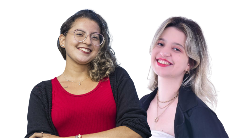 As repÃ³rteres do O POVO+ Karyne Lane (esquerda) e Ludmyla Barros (direita), finalistas do PrÃªmio de Jornalismo Digital Socioambiental  